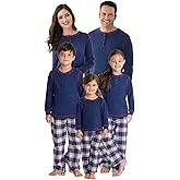 PajamaGram Christmas Pajamas For Family - Matching Family Pajamas Snowfall Plaid