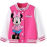 Disney Minnie Mickey Stitch Princess Frozen Elsa Marvel Jacket Lightweight Coat Button up Color Block Sweatshirt 2-14 Years