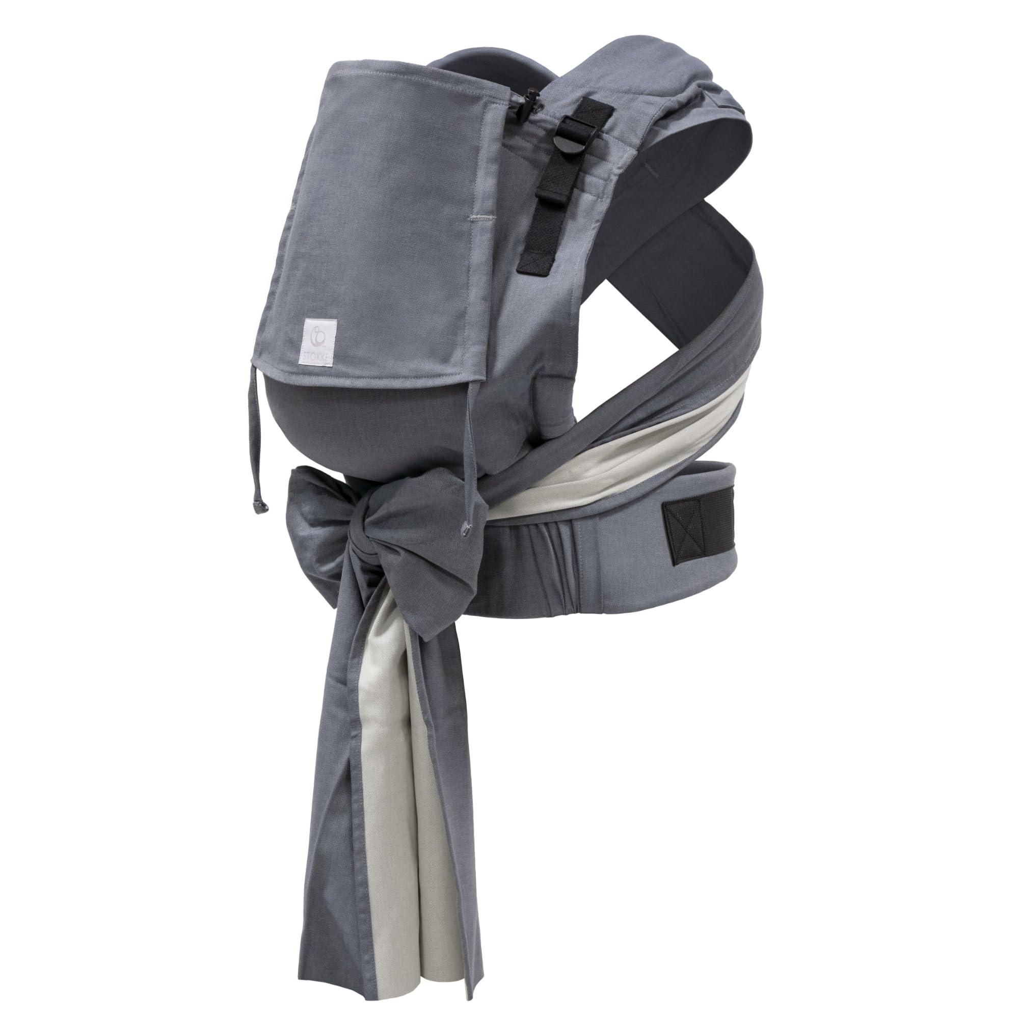 Stokke Limas Carrier Plus, Slate Melange - 2023 Version (OCS) - Half-Buckle Baby Carrier - Three Carrying Options - Safe for Babies from 1 Month/4 kg to 18 kg