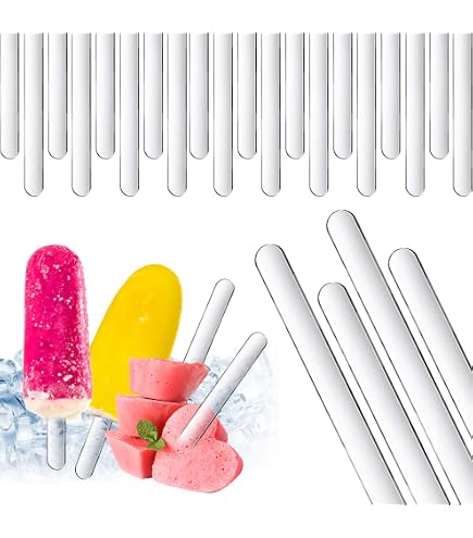 100 Bâtonnets à Glace Réutilisables En Acrylique - 11.5cm De Long - Pour Glaces, Gâteaux, Bonbons DIY