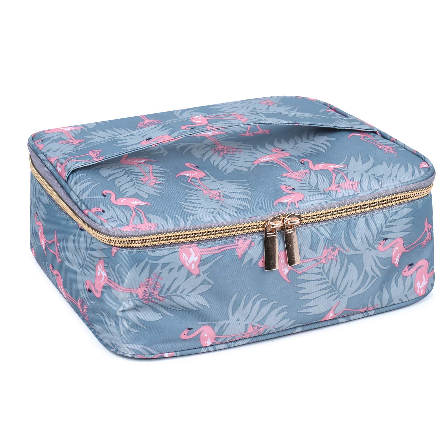 Travel Makeup Bag Large Cosmetic Bag Makeup Case Organizer for Women and Girls (Flamingo) : Beauty