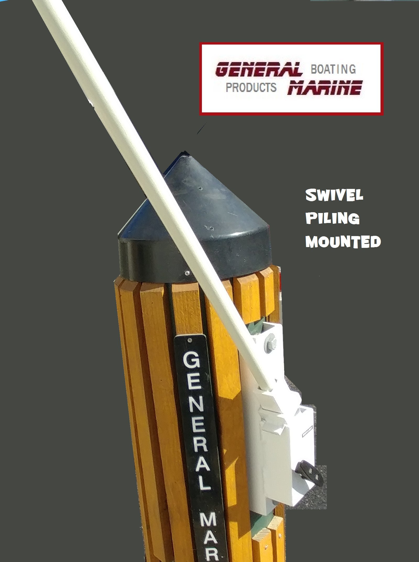 General Marine Products Mooring Whips Swivel Vertically Piling Mounted