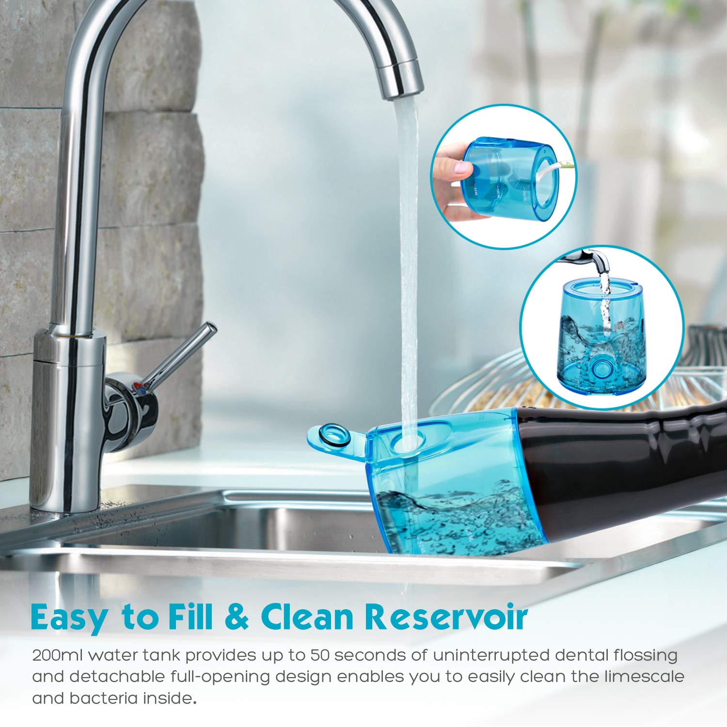 Water Flosser Professional Cordless Dental Oral Irrigator - 300ML Portable and Rechargeable IPX7 Waterproof 3 Modes Water Flosser with Cleanable Water Tank for Home and Travel, Braces & Bridges Care: Beauty