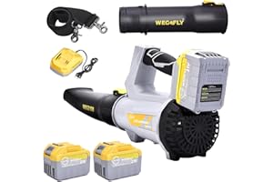 WeGofly Cordless Leaf Blower, 2 x 21V 6.0Ah Battery and Charger, 580CFM / 160MPH Electric Leaf Blowers for Patio Cleaning, Lawn Care, Blowing Leaves and Snow
