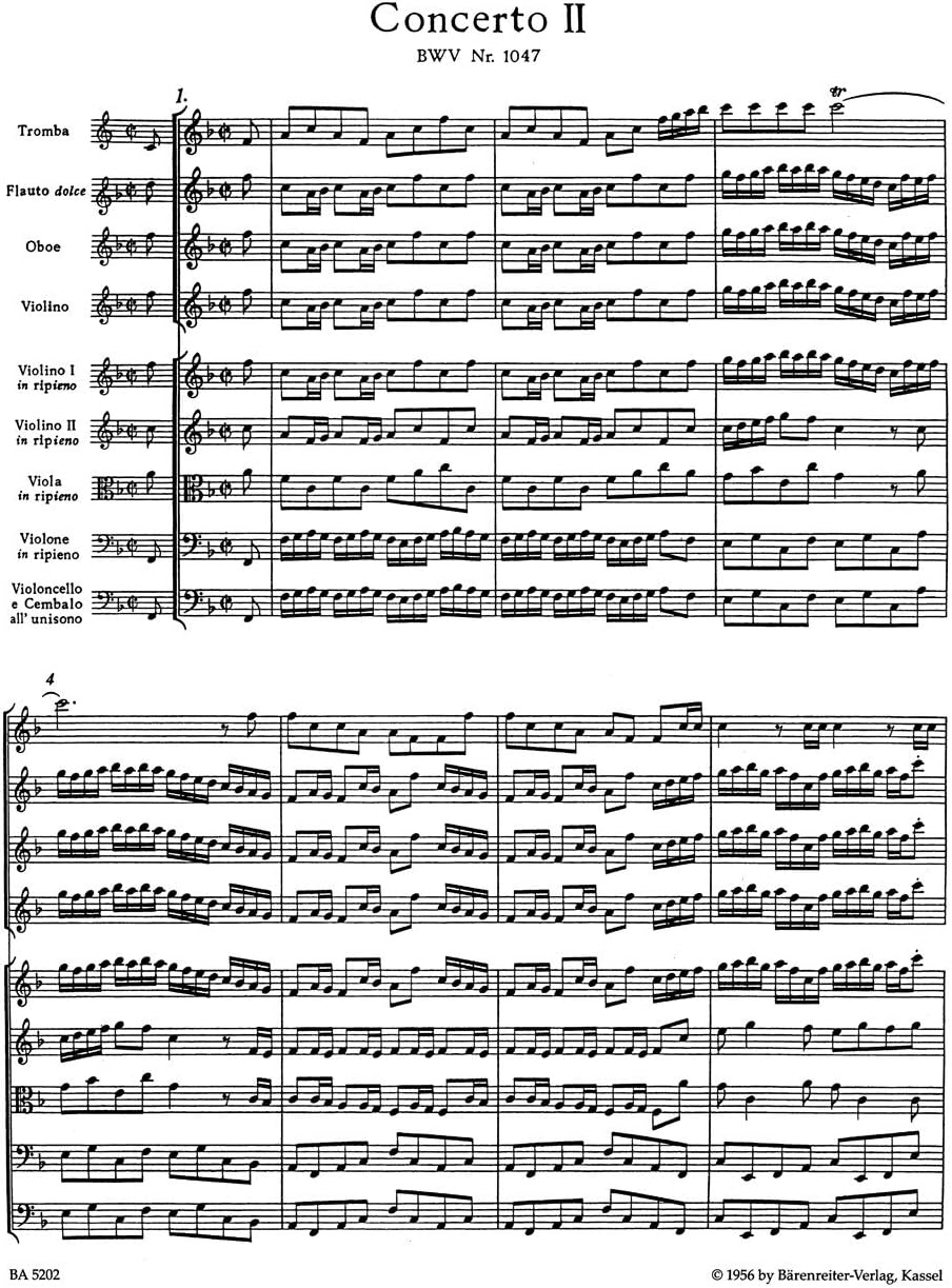 BRANDENBURGISH CONCERT D DUR NR.2 BWV1047 : FUER ORCHESTER, PARTITUR, Blue - Image 4