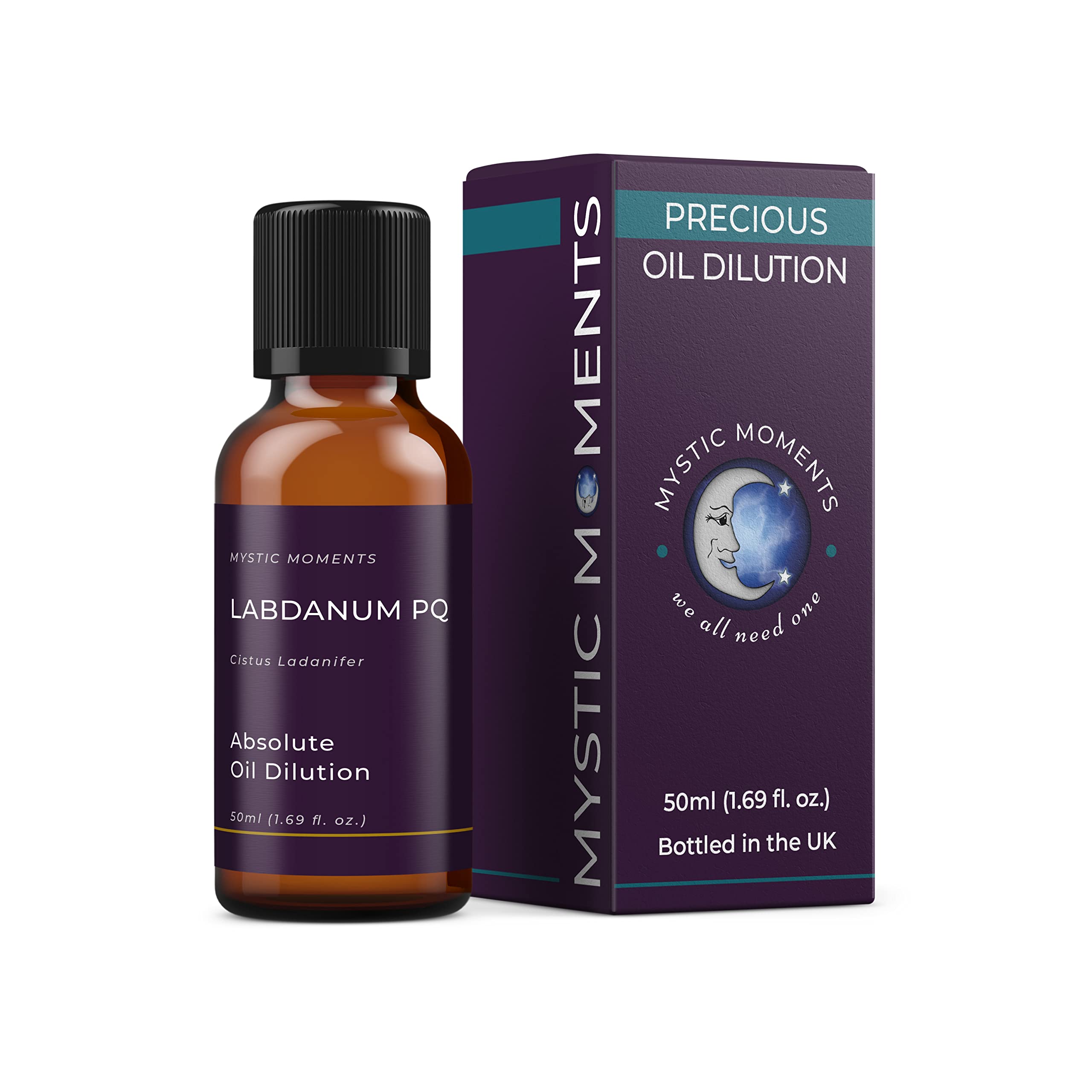Mystic Moments | Labdanum PQ Absolute Oil Dilution 3% in Jojoba | Cistus Ladanifer | Resinous Amber Scent | Perfume Quality Blend | Skincare & Aromatherapy Oil | Pre-Diluted Massage Oil | 50ml