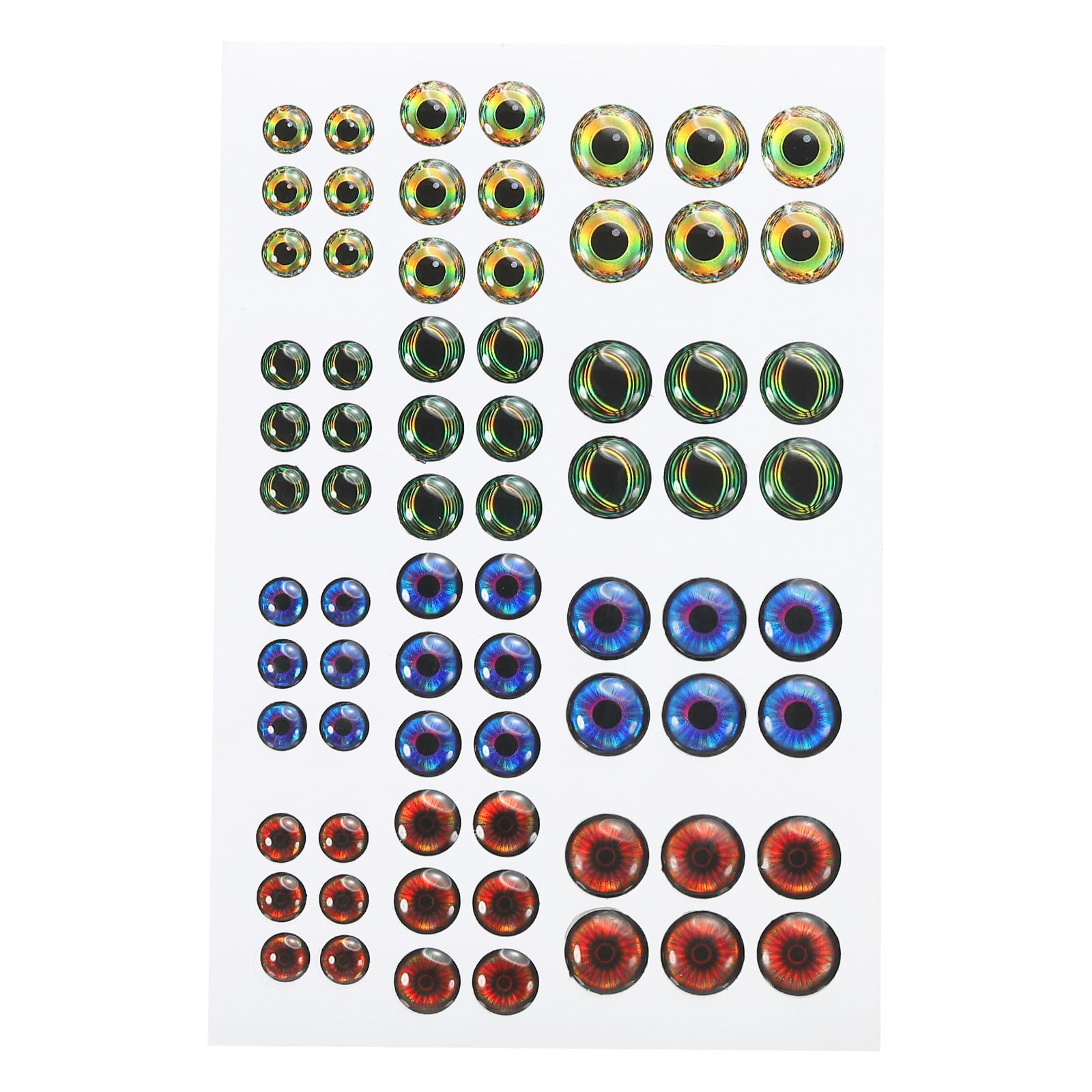 PATIKIL Fishing Lure 5D Eyes 6mm/8mm/10mm, 3 Set Waterproof Artificial Fish Eye Fly Tying Lures Crafts Tackle Accessory for Fishing Baits DIY, Multicolored