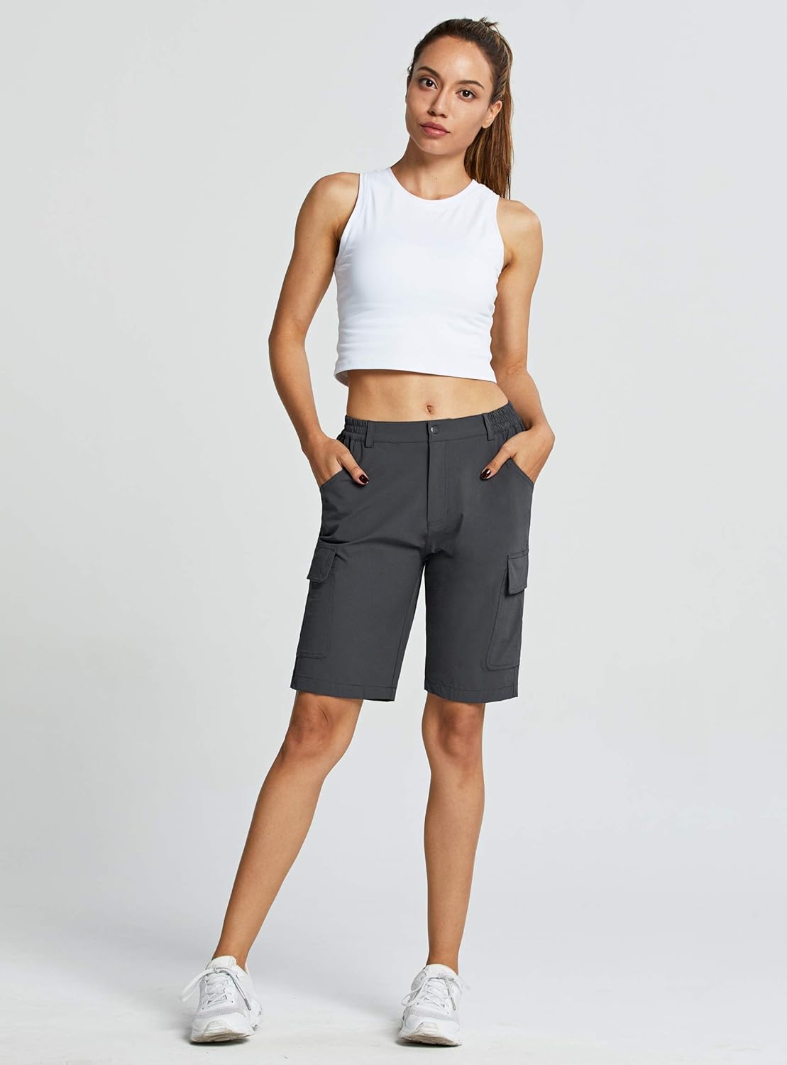 MASKERT Women's Quick Dry Hiking Shorts Lightweight Cargo Shorts Water Resistant Summer Outdoor Travel Camping: Clothing