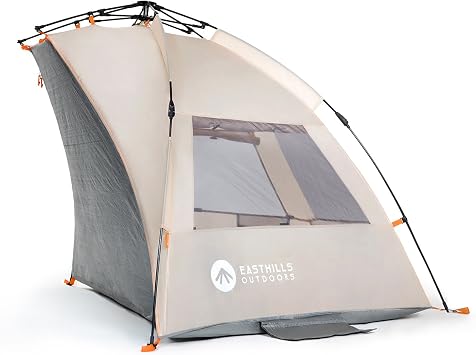 Easthills Outdoors Instant Shader Extended Easy Up Beach Tent Sun Shelter - Extended Zippered Porch Included