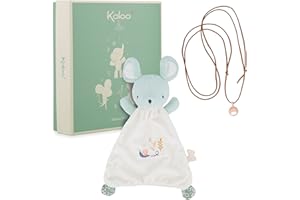 KALOO - Bola and Mouse Comforter Set - Cuddly Doudou and Necklace - Softness and Harmony - Sound Effect - from Birth - Gift B