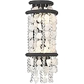 Minka Lavery 6702-66 Shimmering Elegance Quartz Crystalline Wall Sconce, 2-Light 120 Total Watts, 18" H x 4" W, Sand Coal