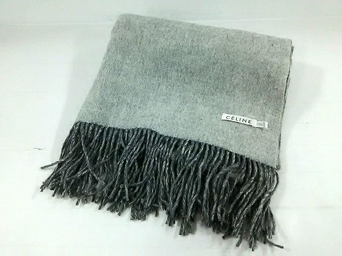 Amazon セリーヌ Celine マフラー ストール ショール ダークグレー グレー 中古 マフラー 通販