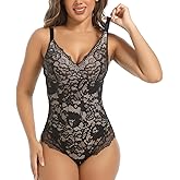 Voxshe Lace Shapewear for Women Tummy Control Shaperwear V Neck Sleeveless Body Shaper Bodysuit Fajas Women’s Body Shaper
