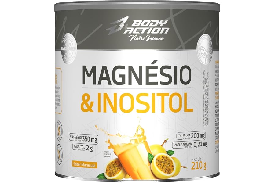 Magnésio e Inositol 210g Sabor Maracujá Bodyaction
