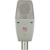 SE ELECTRONICS T1 Large Diaphragm Condenser Microphone with Titanium Capsule, Cardioid Pickup Pattern, Pads &amp; Low-Cut Filters &amp; Shockmount - Professional Studio Recording Microphone