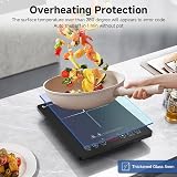 AMZCHEF Single Induction Hob 2000W Portable 20 Power 20 Temp Settings view 5