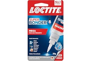 Loctite Super Bonder Mega, Adesivo instantâneo para reparos, Cola transparente para materiais diversos com acabamento profissional, 1x20g