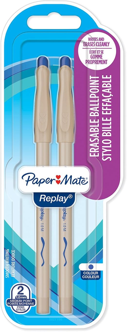 La Schbarer Paper Mate Replay Kugelschreiber Mittlere Schreibspitze 1 0a Mm Blau 2er Packung Amazon De Burobedarf Schreibwaren