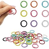 48 Pcs Multicolor Small Round Carabiner Clip, 1 Inch Metal Key Ring Clips, Circle Spring O Ring Clip for DIY Keychain Handbag Purse Dog Crafts