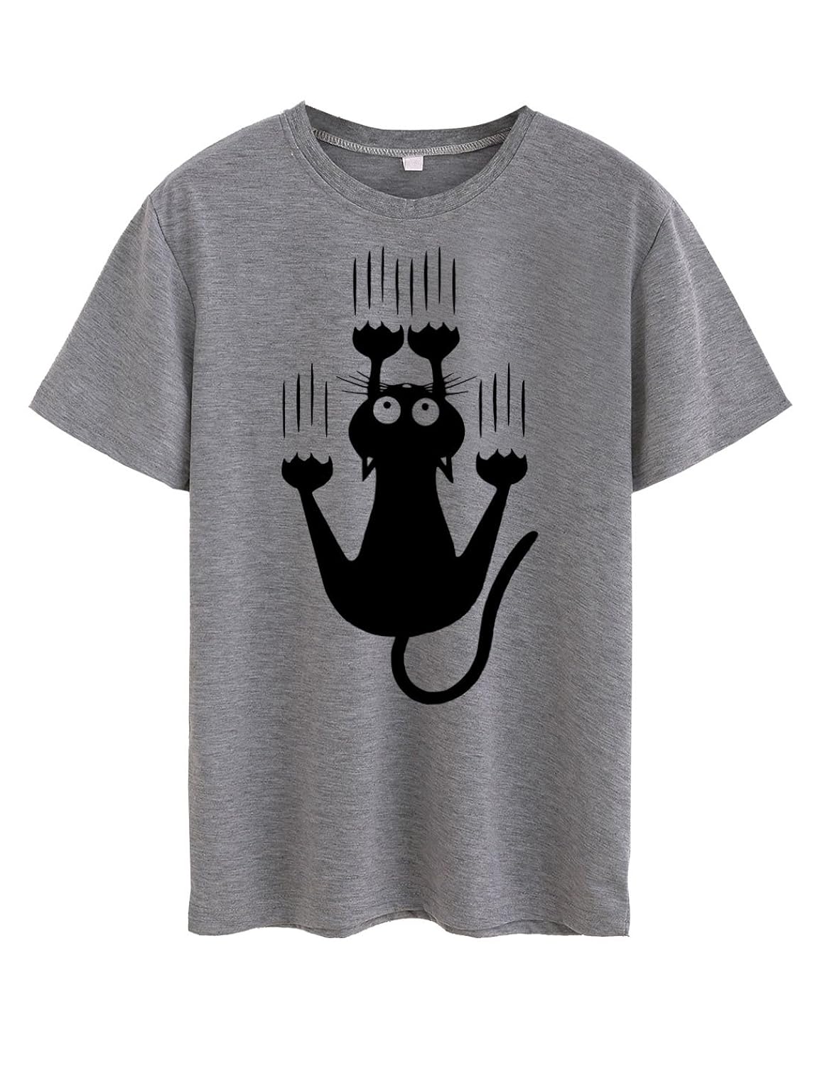 neo garments women's cotton t shirt - cat (grey)