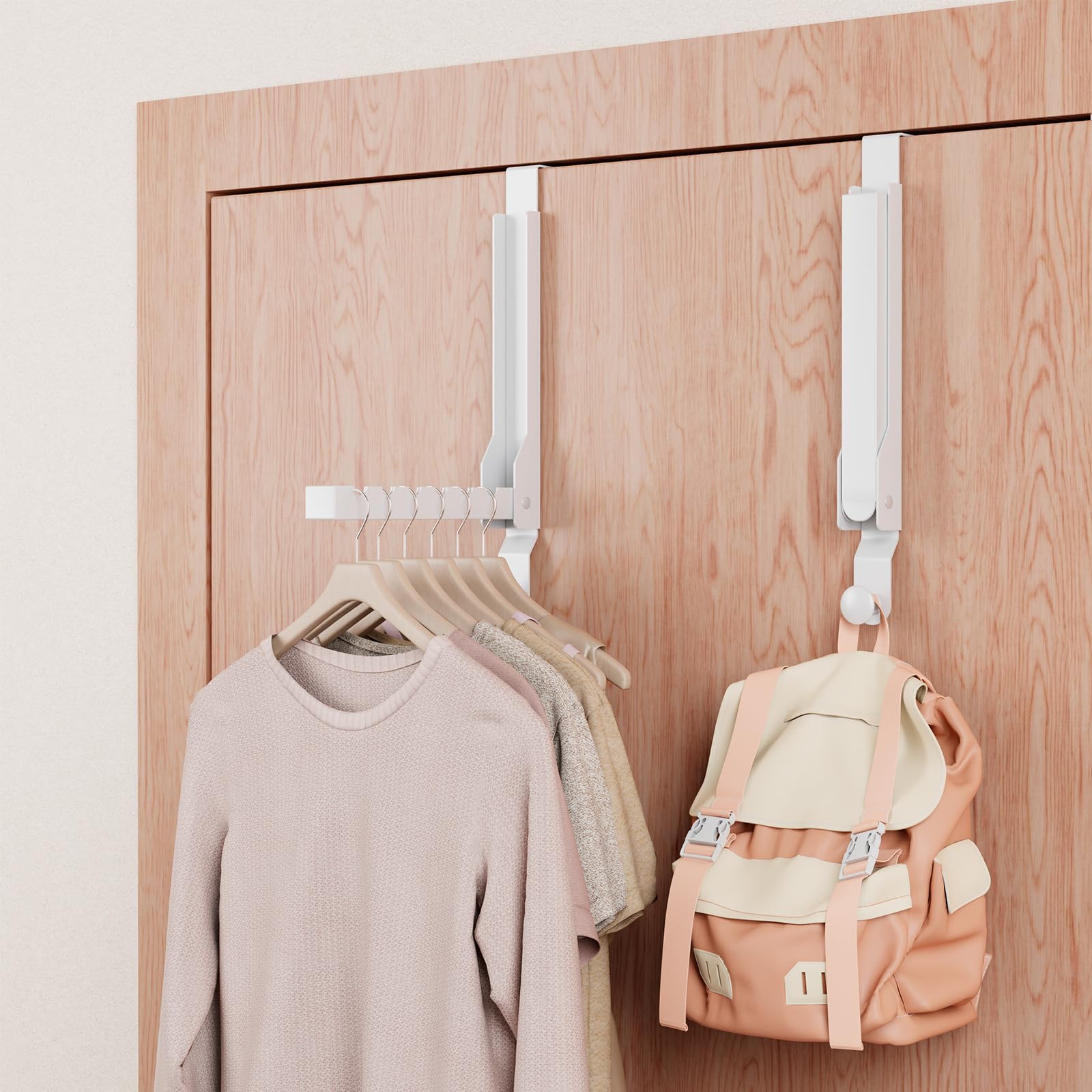 Photo 1 of 2 Pack Over The Door Drying Rack for Laundry, Over The Door Hanger Foldable, Rust-Resistant Over The Door Clothes Hanger,Heavy Duty Over The Door Hooks Hanger,Over Door Hook for Hanging Clothes,White