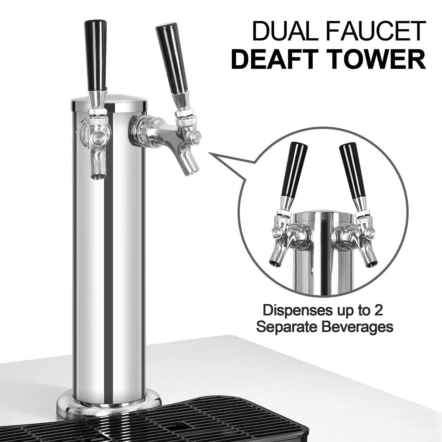 ICEJUNGLE Beer Tap Kegerator,Kegerators Beer Dispenser Beverage Beer Cooler Water Cooler