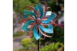 Qipade Metal Wind Spinners Outdoor, Wind Sculptures & Spinners with Stake, Wind Spinners for Yard and Garden,Patio,Lawn 57 X 20Inches