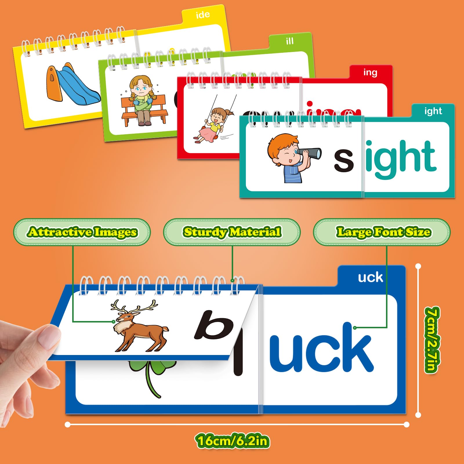 Word Families, Letter Sounds Flash Cards, ABC Vocabulary Flashcards, Kindergarten Sight Word Flash Cards, Learn to Read Phonics Cards, Read and Rhyme Flip Activity Book, Reading Games