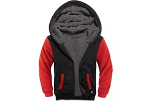 SWISSWELL Hooded Jacket for Boys Full Zip Ultra Soft Sherpa Fleece Hoodie Sweatshirt for Kids School Hooded Outerwear