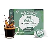 Four Sigmatic Gut Health Organic Coffee Pods | Medium Roast Probiotic K Cups with Chaga and Turkey Tail | Immune Boosting, Probiotic Mushroom Coffee K Cups for Gut Health and Immune Support | 24 Count