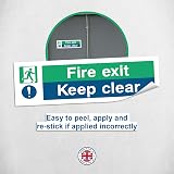 Rubigo Fire Exit Keep Clear Sign 30x10cm Multipack 3 Self Adhesive view 4