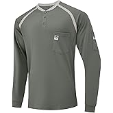 VANDISI FR Shirts for Men CAT2 Flame Resistant Shirts 6.5oz Light Weight Long Sleeve Fire Retardant Shirts