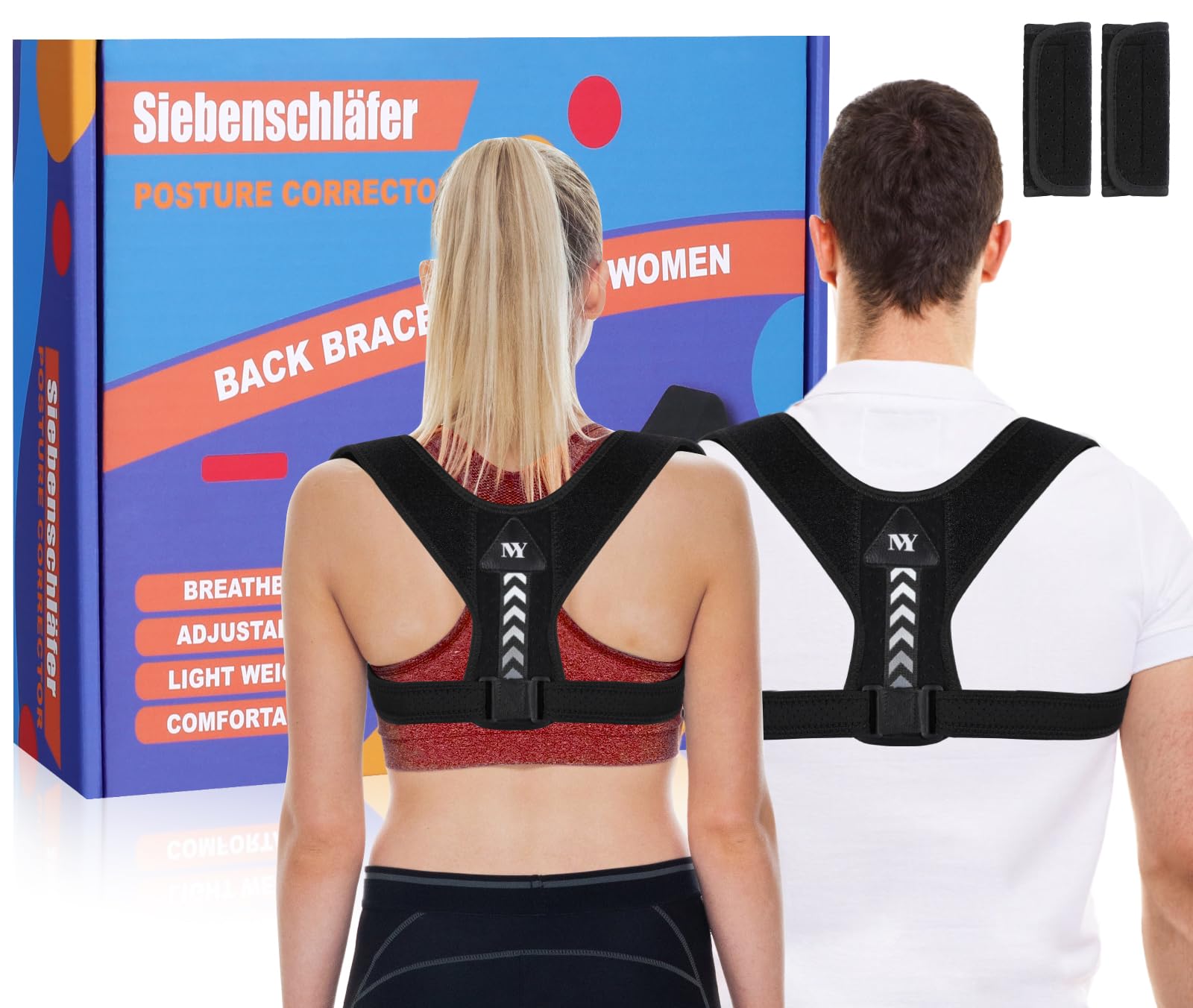 SNUSIM Posture Corrector Upper Back Brace Neck Shoulder Back Support Brace