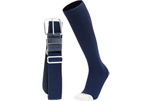 MadSportsStuff Softball or Baseball Socks and Belt Combo - Youth and Adult Sizes Boys and Girls Men and Women