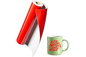 LIKCUT Red Permanent Vinyl, 12"x 50FT Red Vinyl for Cricut Machine, Glossy Red Adhesive Vinyl Roll for DIY Crafts, Home Outdoor Decor, Party Decoration and Waterproof Car Decal