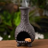 MOUGIGI Elegant Handmade Black Palo Santo Holder–Incense Cone Stick Burner | Smudge Chimney for Sage, Aromatherapy,Yoga,Mindfulness, Altar, Reiki,Meditation and Home Decor | Unique Zen Gift for Women