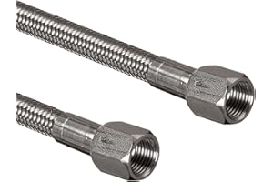 Unisource 6TSC Gray PTFE Braided Hose Assembly, 3/8" 303 Stainless Steel JIC Female Connection, 2500 PSI Maximum Pressure, 60