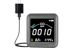 LSENLTY Carbon Monoxide Detector, High Accuracy CO Detector with Digital LCD Display, 3-in-1 Air Quality Monitor(CO, Temperature and Humidity Sensor), CO Alarm Detector for Home Kitchen Travel