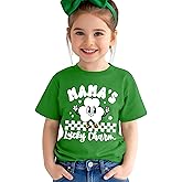 SANIXJOO Toddler Baby Mama's Lucky Charm T-Shirt St Patrick's Day Clover Graphic Shirts Casual Short Sleeve Clothes