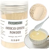 MOORCHOCO 西洋参粉 - 8.81 oz Ginseng Powder Wisconsin Ginseng Root Powder - Non-GMO, Gluten Free Powdered - Use American Ginseng Herbal Supplement for Smoothies, Baking, Tea