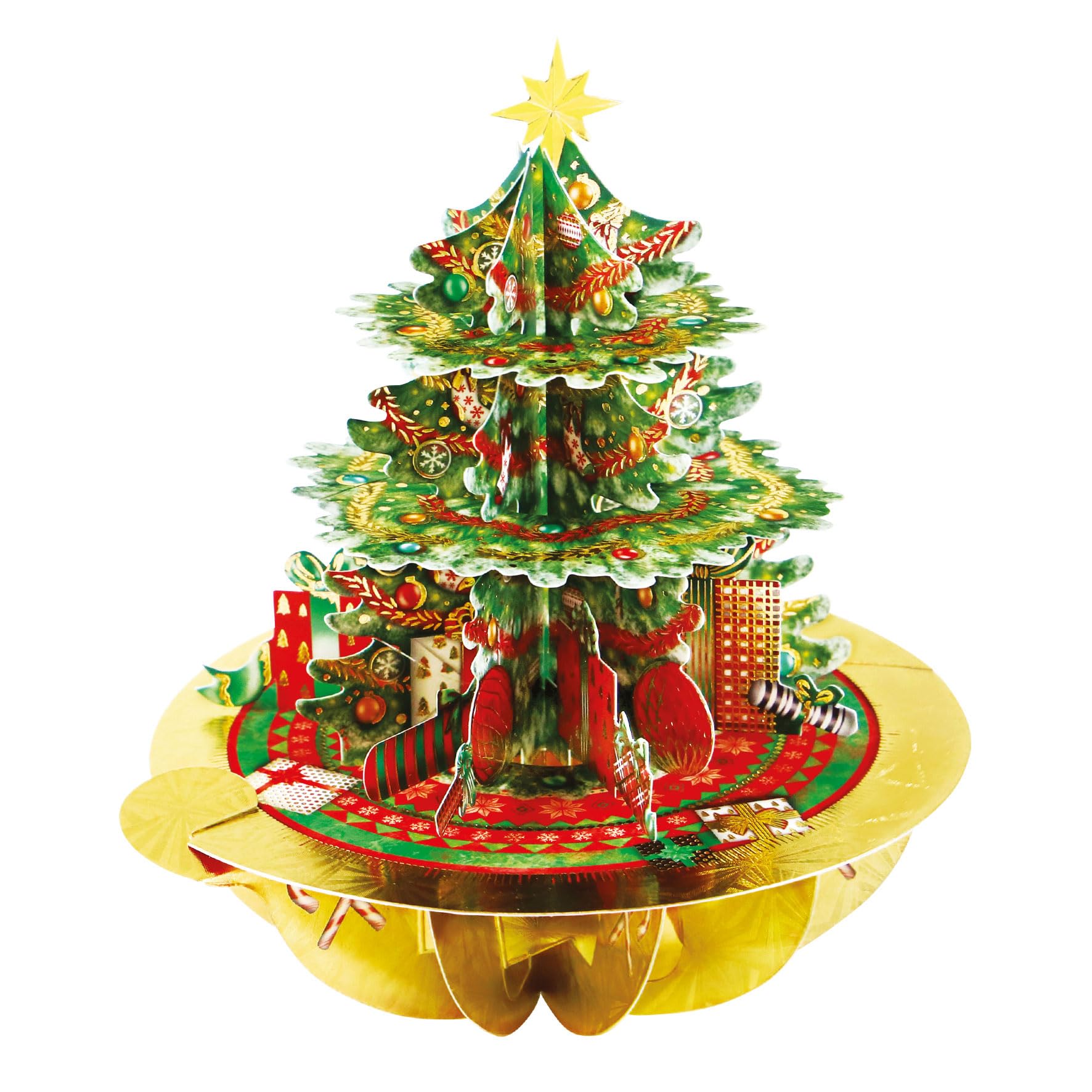 SANTORO Pirouette, Christmas 3D Pop Up Greeting Card - Festive Tree - For Him, Her, Family