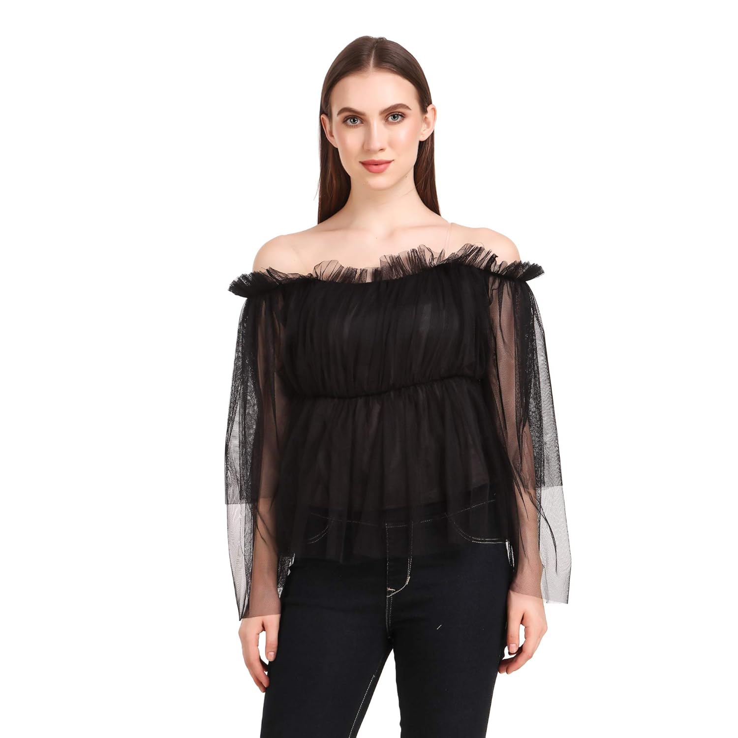 net ruffle top