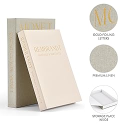 ZICOTO Beautiful Decorative Books - Set of 2 Linen
