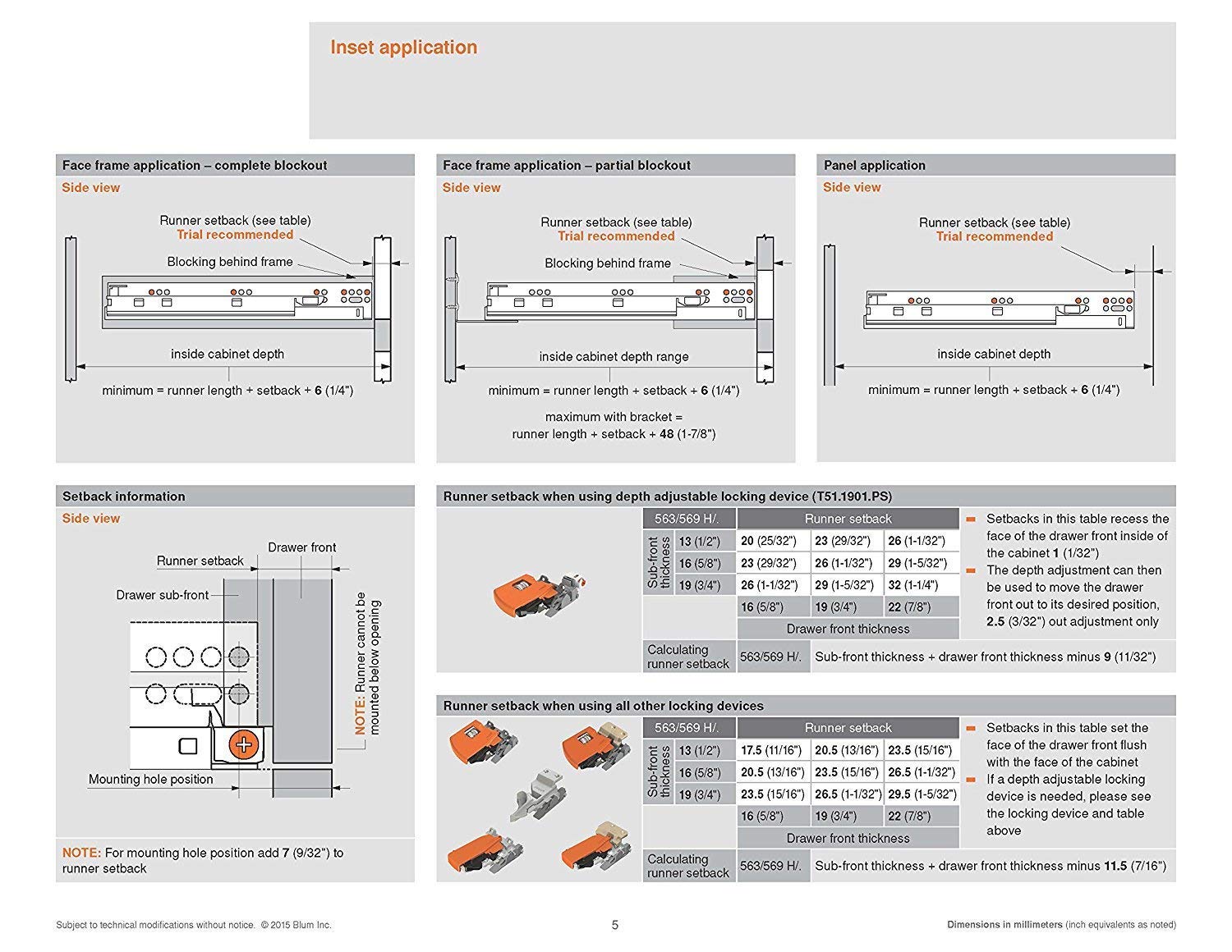 Industrial Hardware Blum 563h3810b Tandem Plus Blumotion 15 Drawer