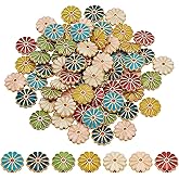 PH PandaHall 7 Colors Flower Enamel Beads 70pcs Daisy Spacer Beads 12mm Floral Bracelets Beads Metal Loose Beads Craft Beads for DIY Jewelry Making Friendship Bracelet Necklace Earring Supplies