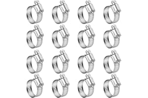 Winlong Stainless Steel Hose Clamps - 16 Pack Worm Gear Drive Hose Clamps SAE Size 20 Clamping Range 3/4'' to 1-3/4 Inch (20mm-44mm) for Automotive Plumbing, 3/4'', 1'', 1 1/4'', 1 1/2'' Clamps