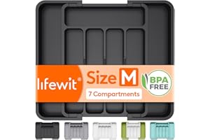 Lifewit Silverware Drawer OrganizerExpandable BPA Free Utensil Tray for KitchenAdjustable Flatware and Cutlery Holder for