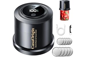 CASAORIGIN Electric Mason Jar Vacuum Sealer Kit with 10 Canner lids and Can Opener for Regular and Wide Mouth Jars