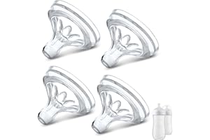 CERCGVEL 4 Packs Silicone Bottle Nipples Compatible with Philips Avent Natural Bottle, Replacement Bottle Nipple BPA-Free, No Spill, Anti-Colic, 1+ Month (Flow 3)
