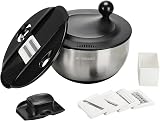 Navaris Salad Spinner with Lid Stainless Steel 5 Discs Colander Drying view 7